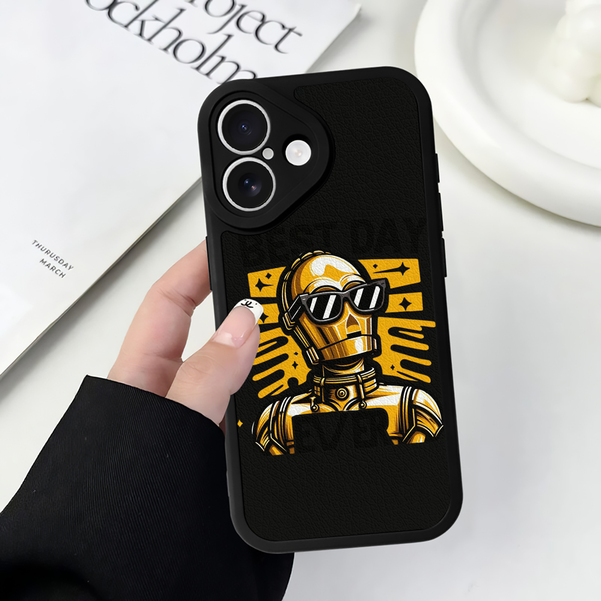（画像用） スター・ウォーズ Star Wars 【iPhone 16シリーズ対応】シリコンスマホケース（レザー調） 材質：シリコン